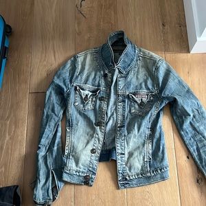 Hudsons - light wash fitted Jean jacket